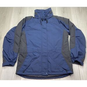 LL‎ Bean Jacket Womens Small Blue Insulated Winter Outdoor ORF98 Cinch Waist